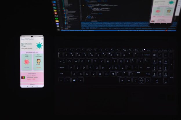 black and silver laptop computer