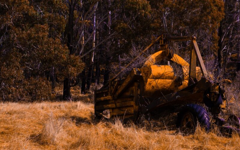 a tractor in a field